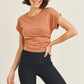 Pima Blend Gathered Sides Crop Top