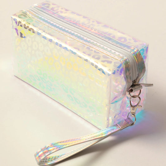 Hologram Leopard Print PVC Pouch