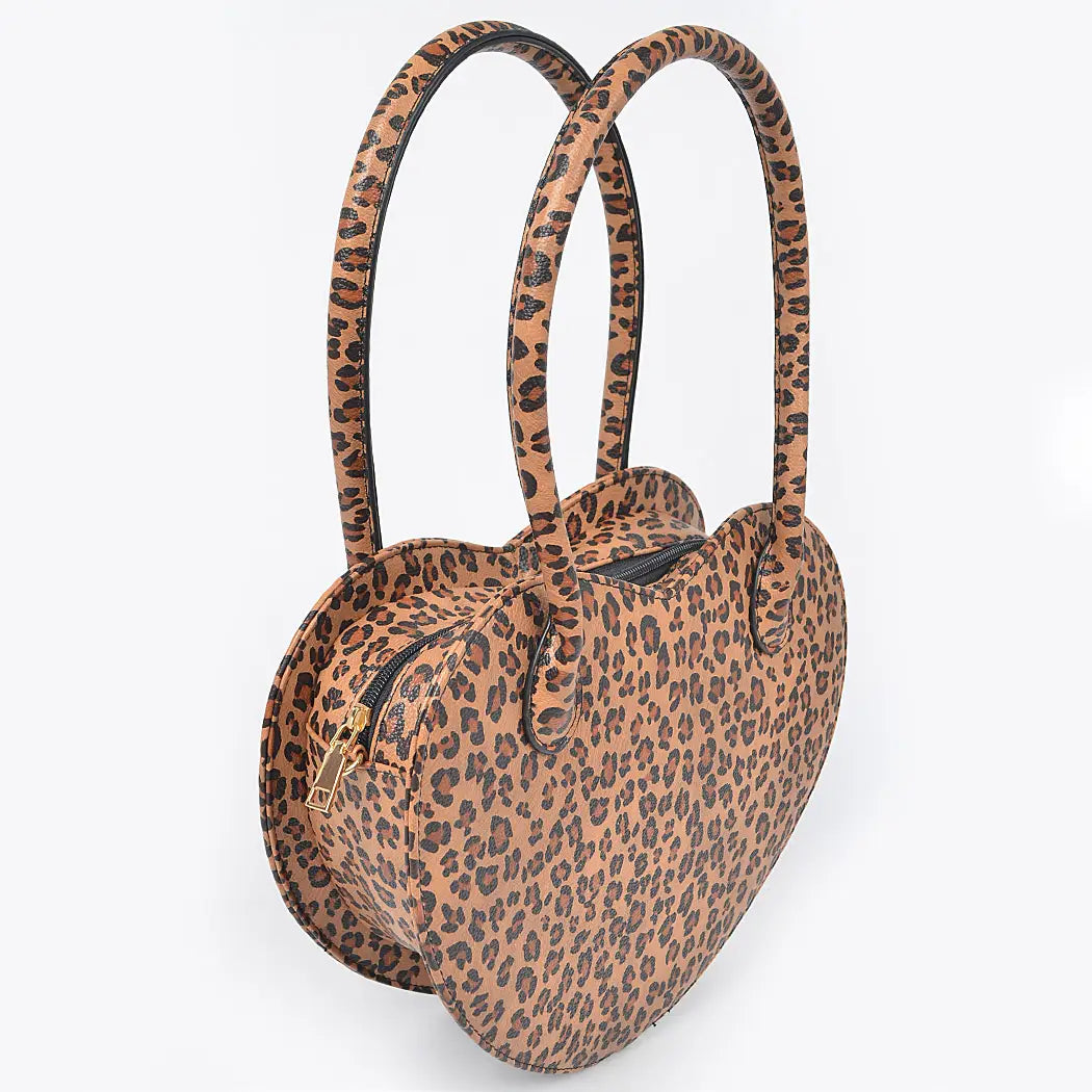 Heart Shaped Leopard Crossbody Bag