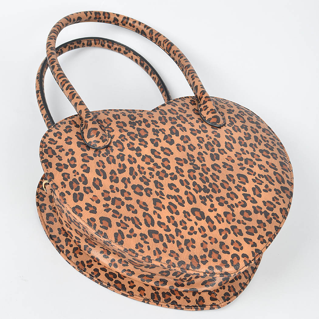 Heart Shaped Leopard Crossbody Bag