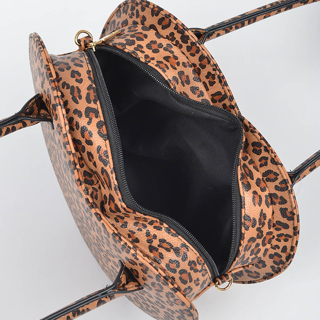 Heart Shaped Leopard Crossbody Bag